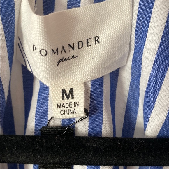 Pomander Place Tuckernuck Kenzo Mini Dress Size M White Blue Stripes Poplin - Picture 8 of 14